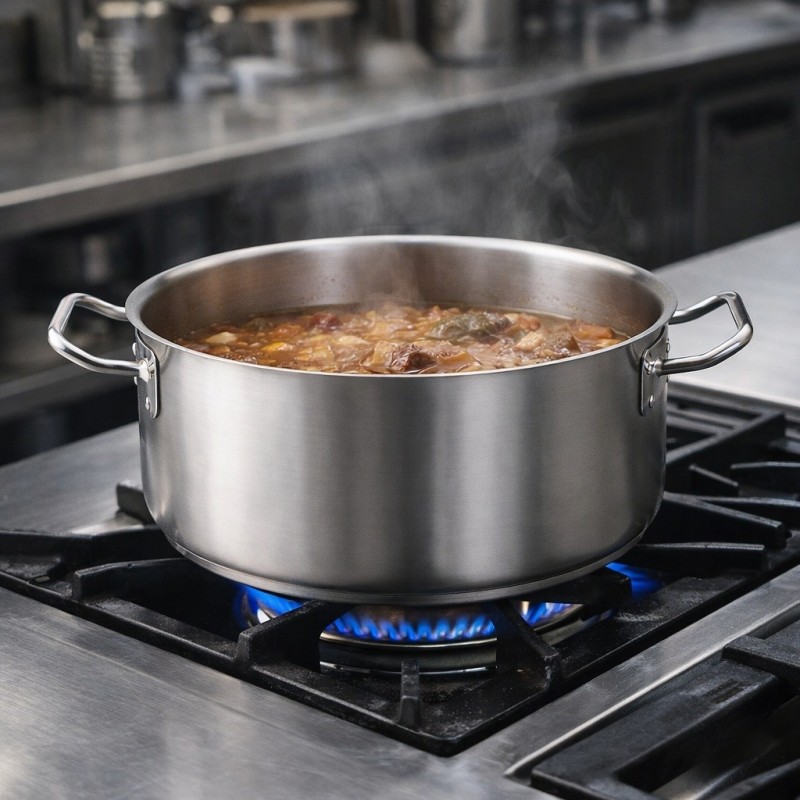Casseruola professionale bassa in acciaio inox per ristoranti da 40 cm