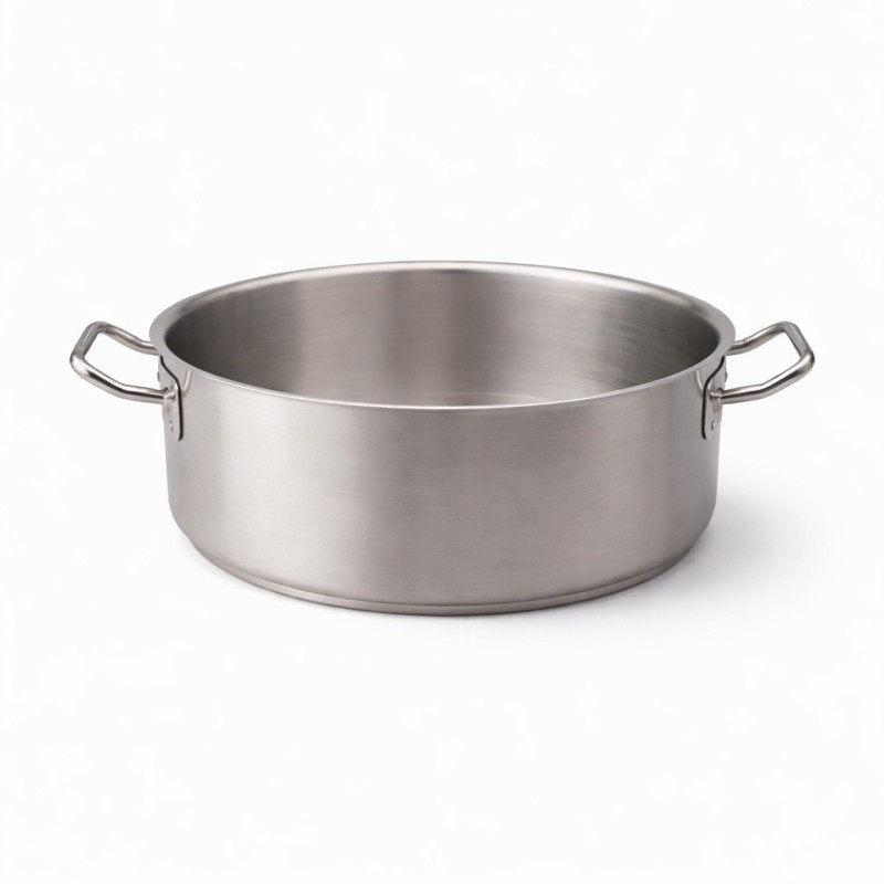 Casseruola acciaio inox bassa da 28 cm con fondo induzione
