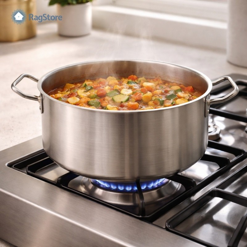 Casseruola Bassa Acciaio Inox 18/10 Ø 24 cm per Induzione | Ragstore