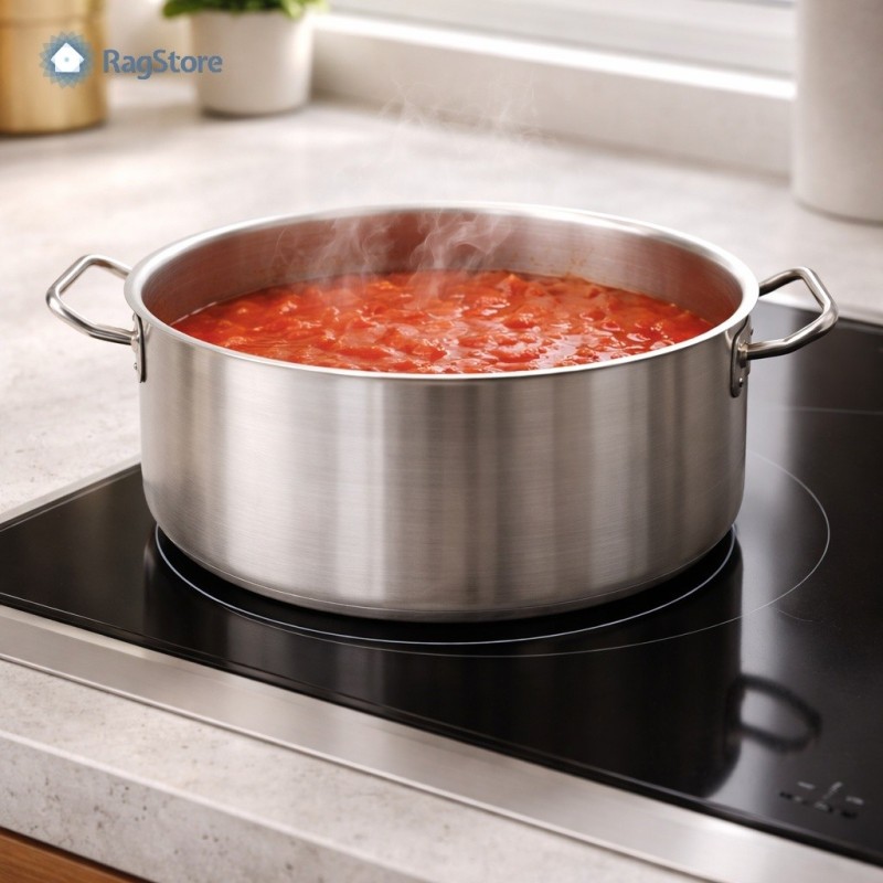 casseruola in acciaio inox per cotture lunghe per piani induzione
