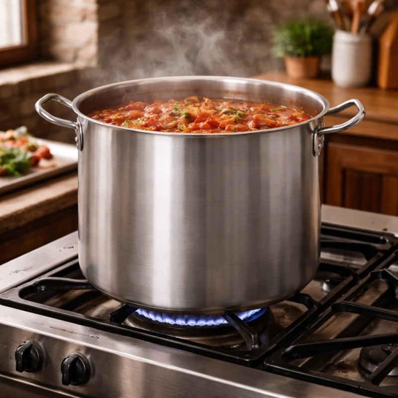 Pentola in acciaio inox triplo fondo per salsa di pomodoro - Fasa