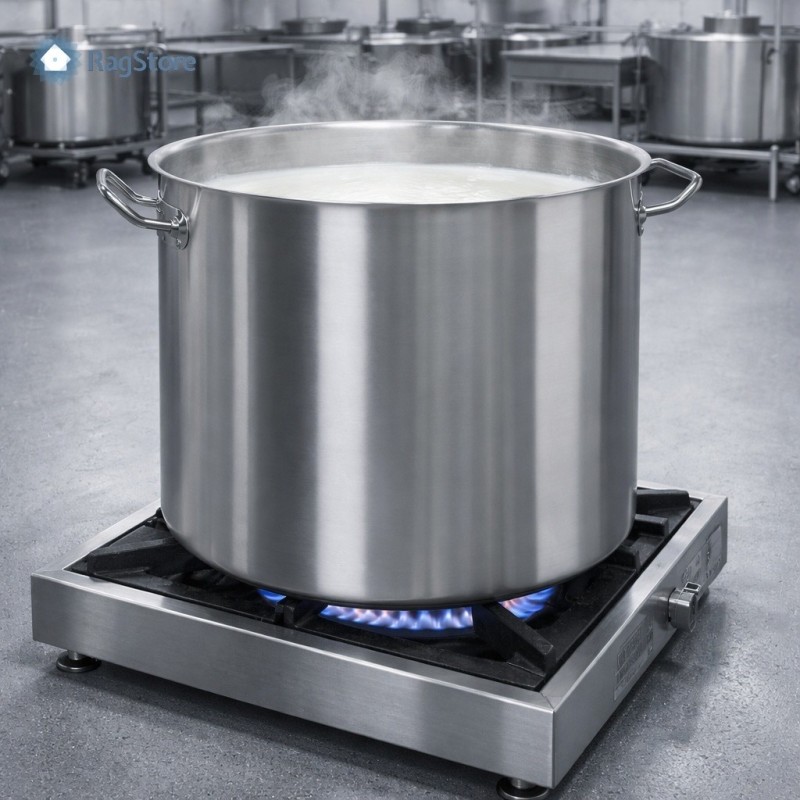 Pentola professionale maxi per latte e formaggi in acciaio inox 155 lt