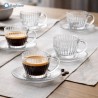 tazzine da caffè in vetro trasparente - set 6 tazze con piattino