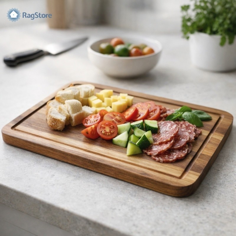 Tagliere Legno di Acacia 33×24 cm con Scanalatura | RagStore