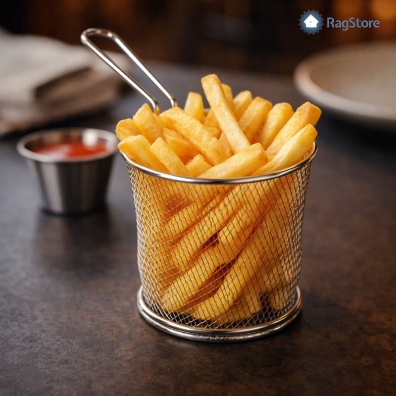 Mini Cestello Frittura Cromato Ø 10 cm - Servizio Tavola | RagStore