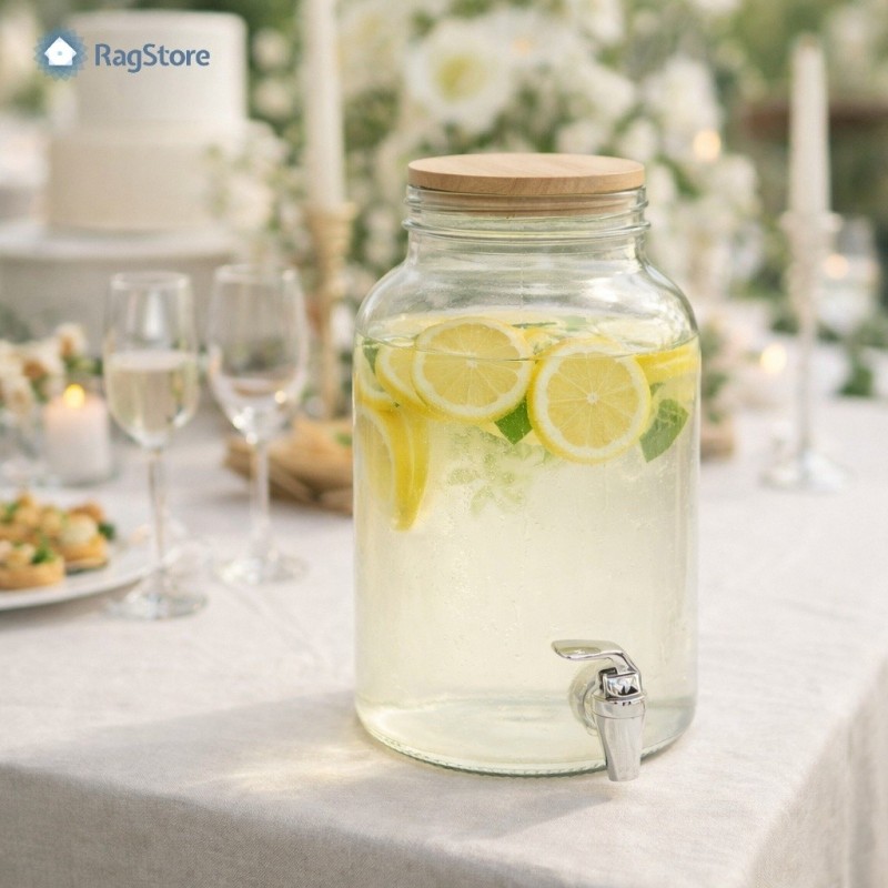 Contenitore dispenser da tavola con rubinetto per bevande aperitivo
