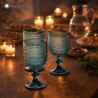 Calici azzurri per cena a lume di candela - set 6 bicchieri Gioia Blu - CasaMilano