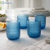 Bicchieri tumbler da tavola realizzati in vetro colorato azzurro - 260 ml Casa Milano