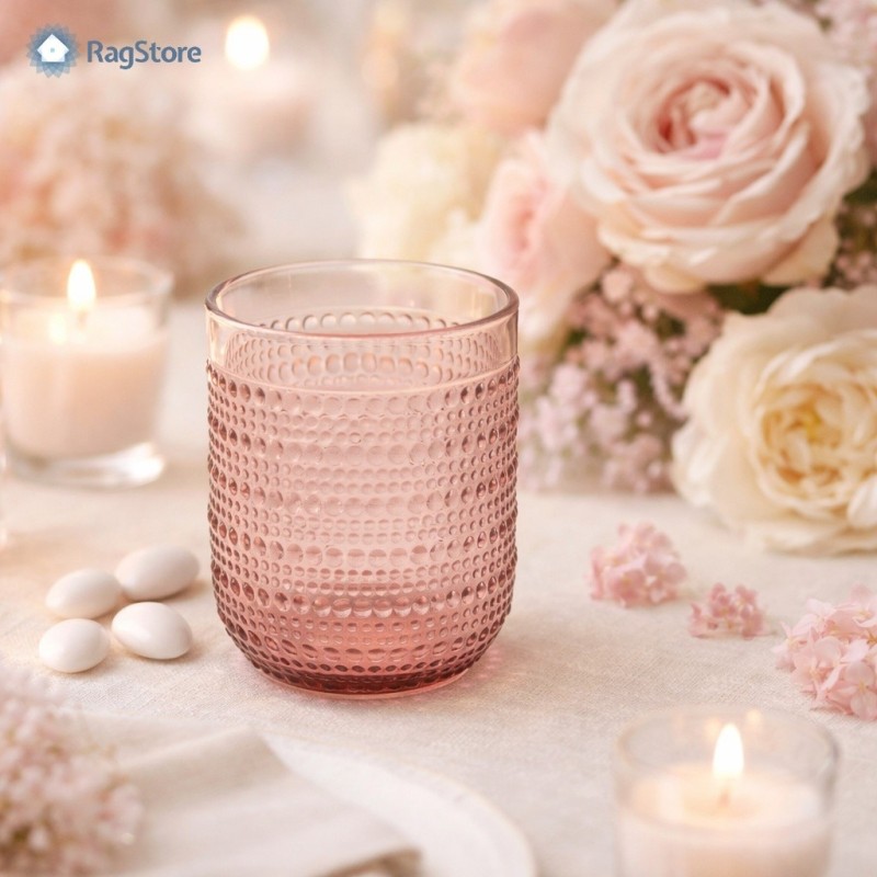 Bicchieri rosa ideale per eventi come matrimonio, battesimo e comunione - set 6 pezzi CasaMilano