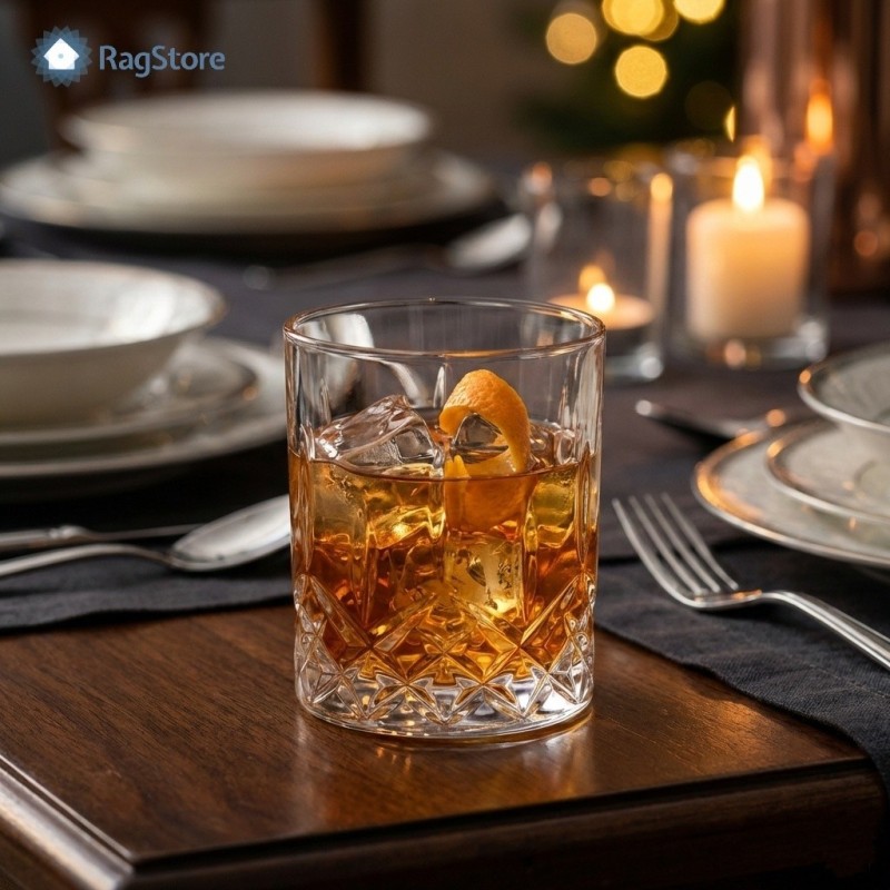 Bicchiere in vetro tumbler basso opera 30cl per wisky e cocktail
