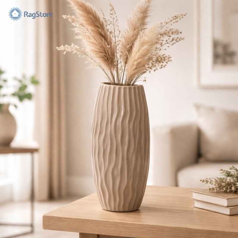 Vaso Portafiori Porcellana Garupa 31 cm Tortora | RagStore