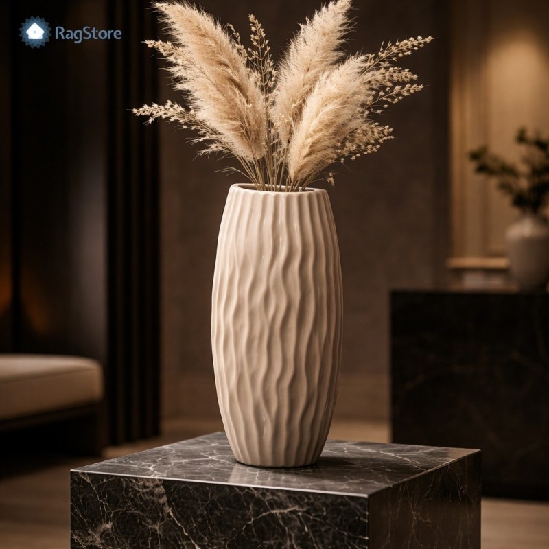 Vaso Portafiori Porcellana Garupa 31 cm Tortora | RagStore