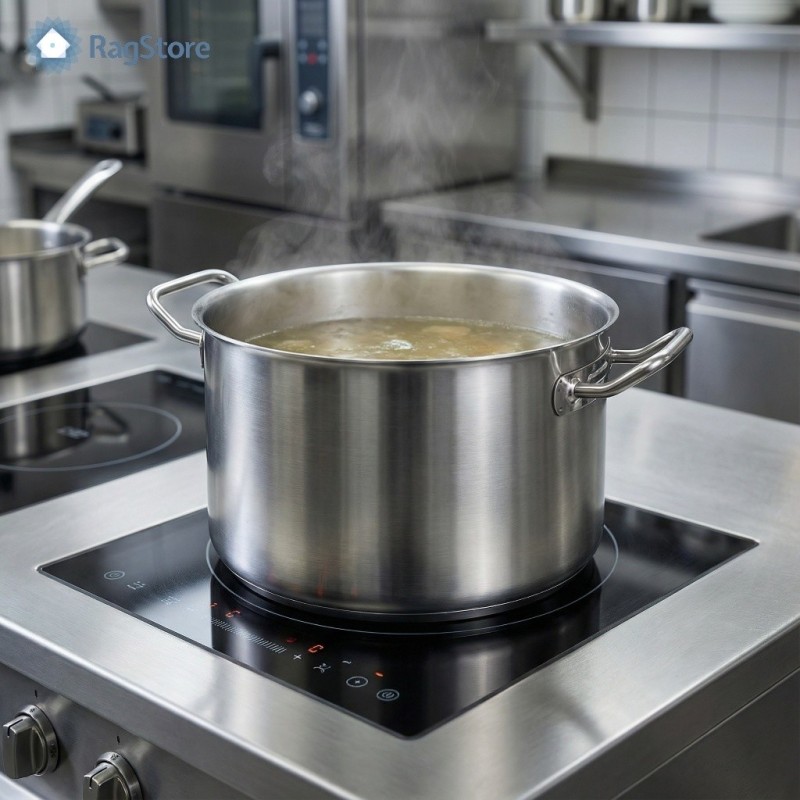 Casseruola inox alta per uso professionale ristorante - cm 28 Fasa