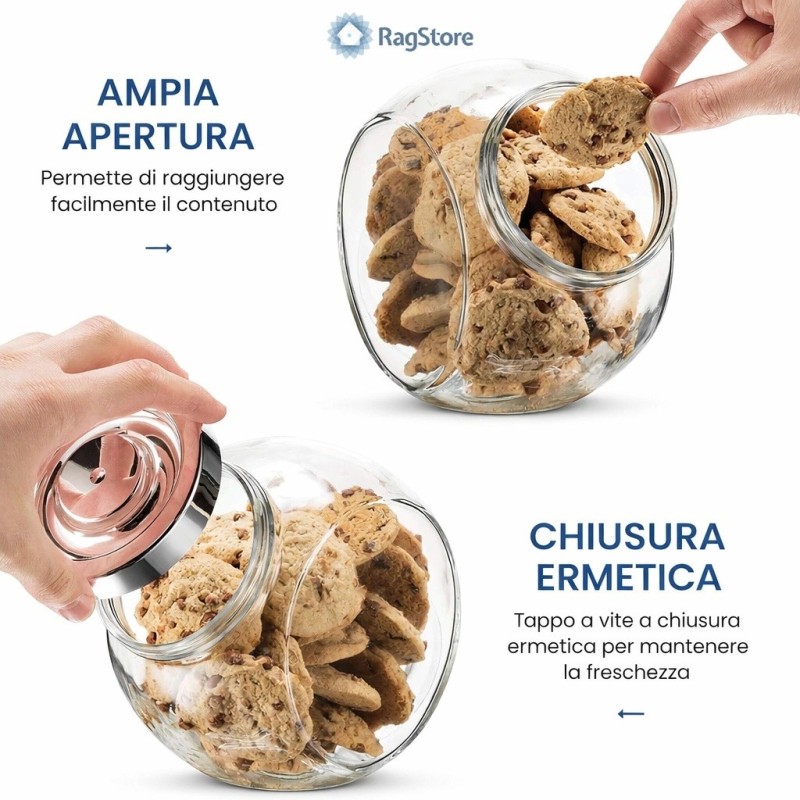 Barattolo in Vetro Pandora Inclinabile 223 cl - Contenitori | RagStore