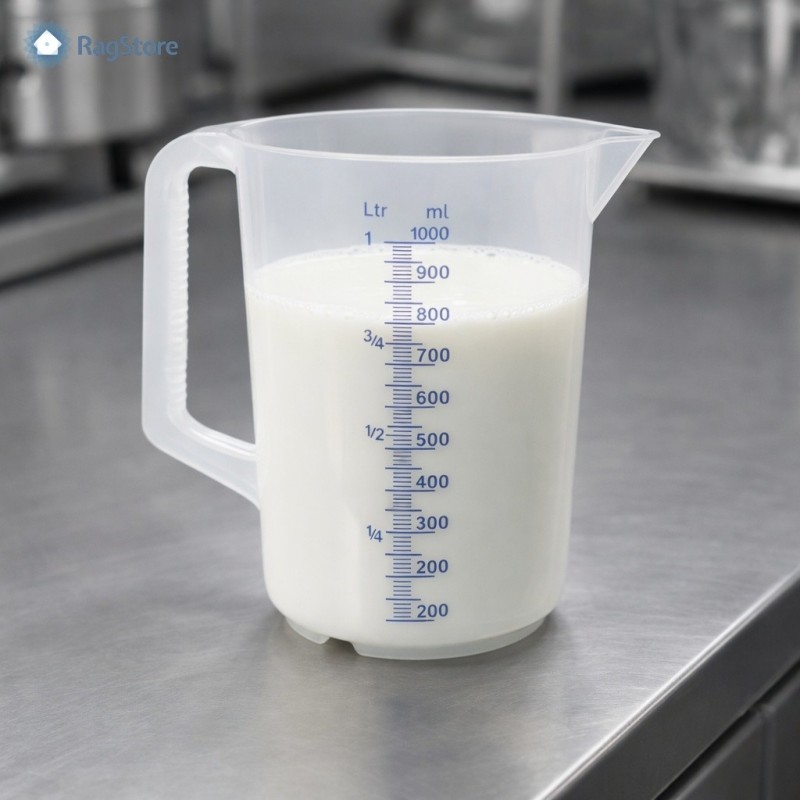 Caraffa in plastica graduata per la misurazione di latte e panna 1 litro