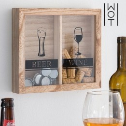 QUADRO PER TAPPI BOTTIGLIE VINO E BIRRA CM 25x21