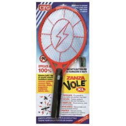 RACCHETTA CATTURA ZANZARE ELETRICA ZANZA VOLE' XL 54 CM