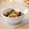 Ciotolina ovale in melamina bianca ideale per stuzzichini e finger food