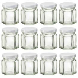 Kit 12 Barattoli Esagonali 45 ml con Tappo Bianco | RagStore
