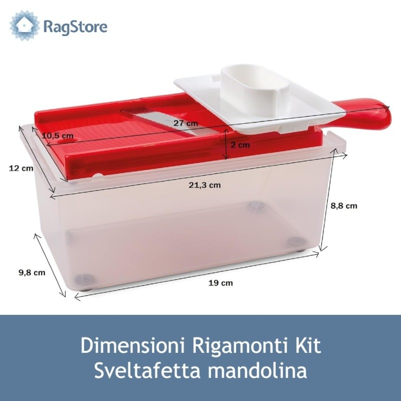 Affettaverdure Mandolina Rigamonti Sveltafetta con Contenitore | Utensili Cucina