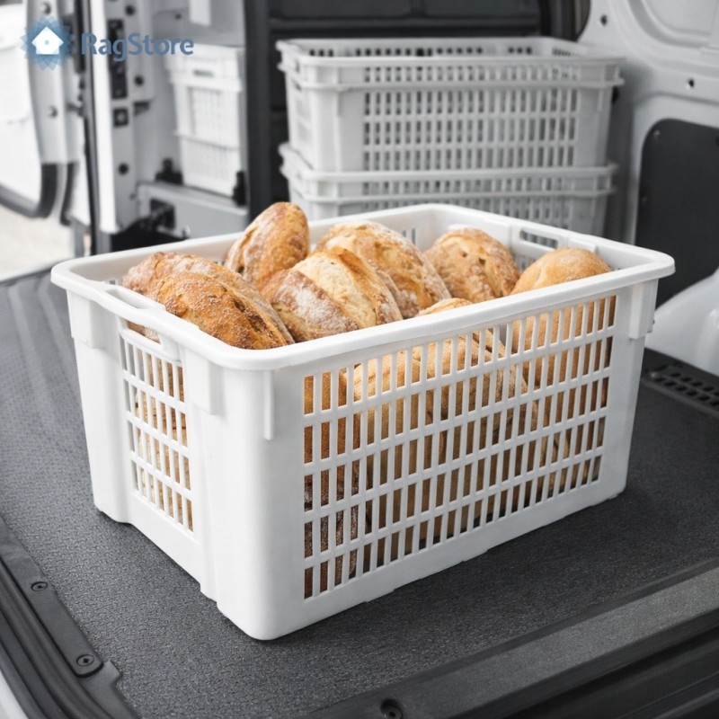 Cassa forata per pane 65 litri ideale per panifici, trasporto e stoccaggio prodotti da forno