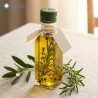Bottiglia per olio trasparente quadrata da 100 ml completa di tappo