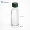Dimensioni bottiglia marasca 100 ml trasparente con versatore per alimenti