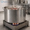 Pentola in acciaio inox per pastorizzare e sterilizzare barattoli salsa
