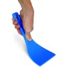 Spatola flessibile in resina blu da 10 cm per pasticceria e cucina professionale vista frontale