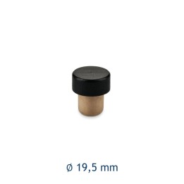 Tappo Sintetico a Fungo Ø 19,5 mm Testa Legno Nero | RagStore