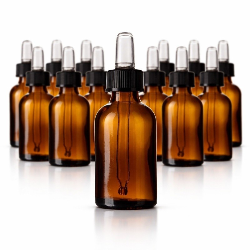 Set 20 flaconi in vetro ambrato da 30 ml con tappo contagocce per aromaterapia