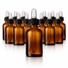 Set 20 flaconi in vetro ambrato da 30 ml con tappo contagocce per aromaterapia
