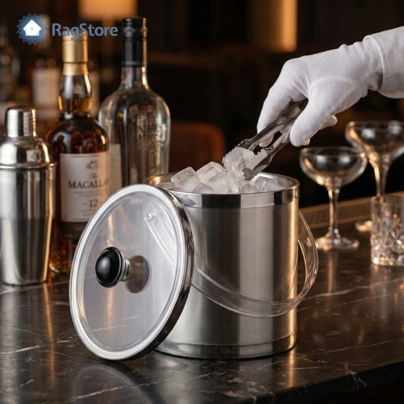 Secchiello termico 3 litri posizionato su un banco bar durante la preparazione di cocktail