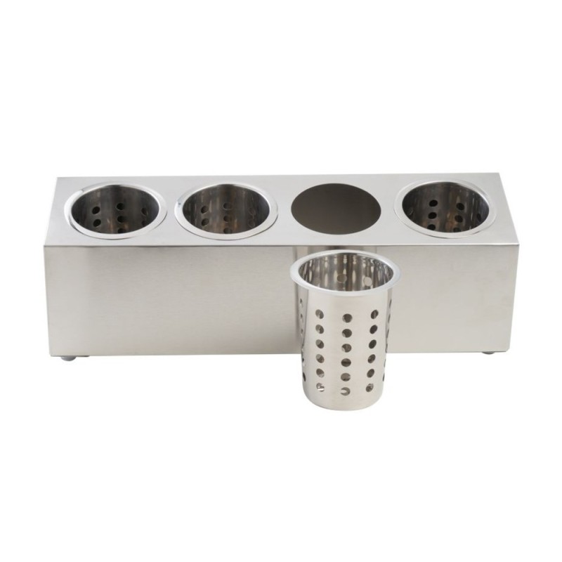 Scolaposate verticale in acciaio inox a 4 scomparti su piano cucina