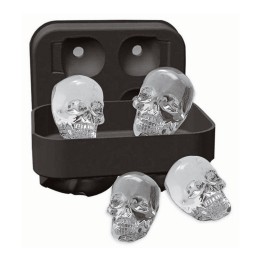 Stampo Ghiaccio Silicone 4 Teschi con Coperchio | RagStore