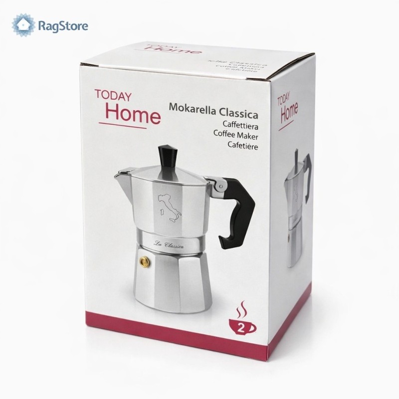 Moka Mokarella 2 Tazze - Caffettiera in Alluminio | RagStore