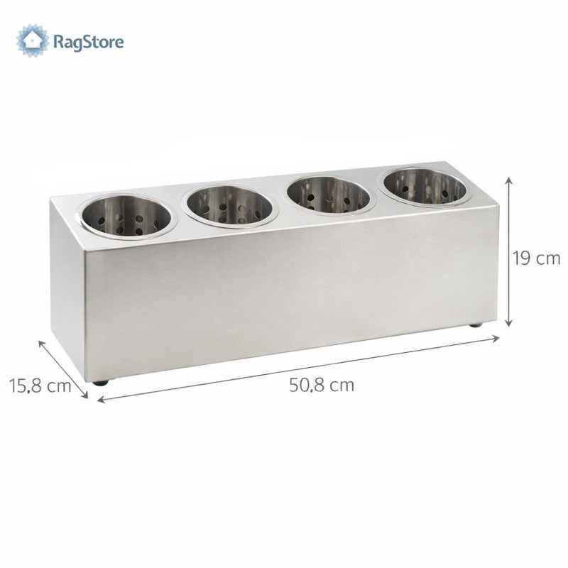 Dimensioni scola posate professionale in acciaio inox a 4 scomparti