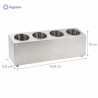 Dimensioni scola posate professionale in acciaio inox a 4 scomparti