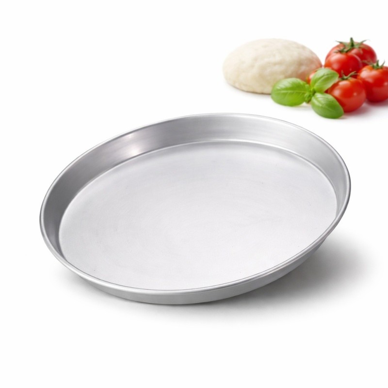 Vista dall'alto di una teglia pizza tonda in alluminio professionale diametro 24 cm