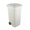 Bidone carrellato per raccolta differenziata bianco da 80 litri con coperchio e ruote nere