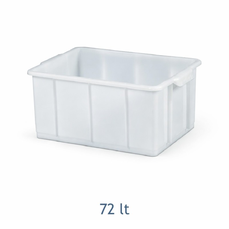 CASSA CHIUSA RETTANGOLARE SOVRAPPONIBILE CM 65x39x30 Lt 72 BIANCA