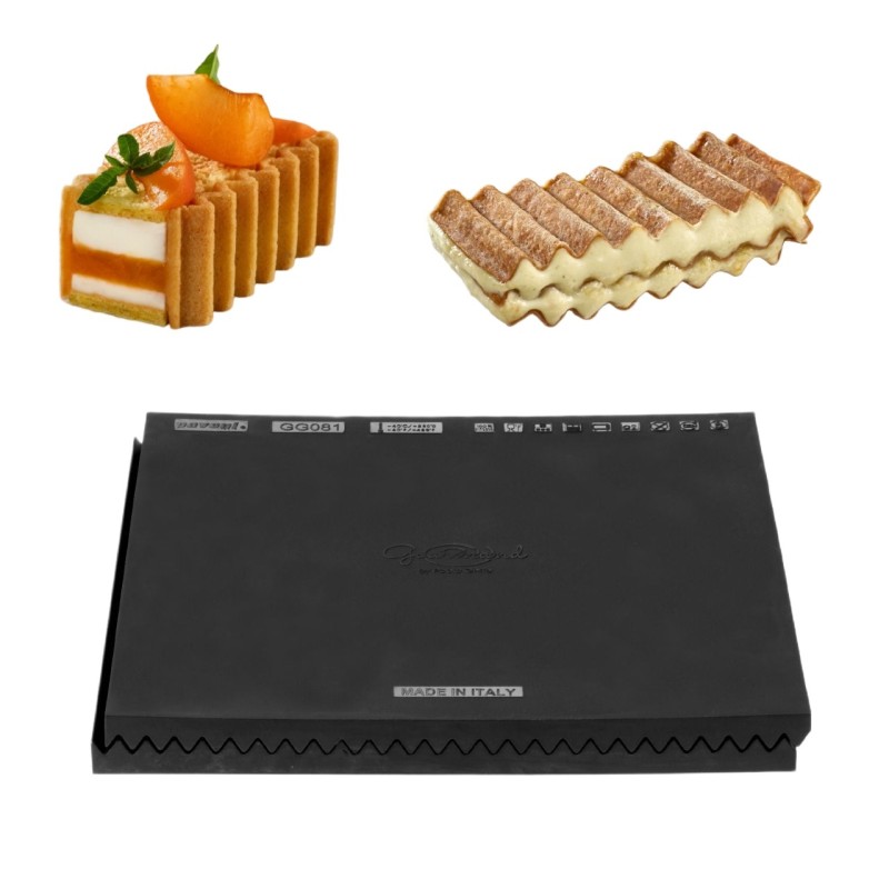 Stampo in silicone professionale Silikomart modello Zig Zag per decorazioni dolciarie kit 2 pezzi