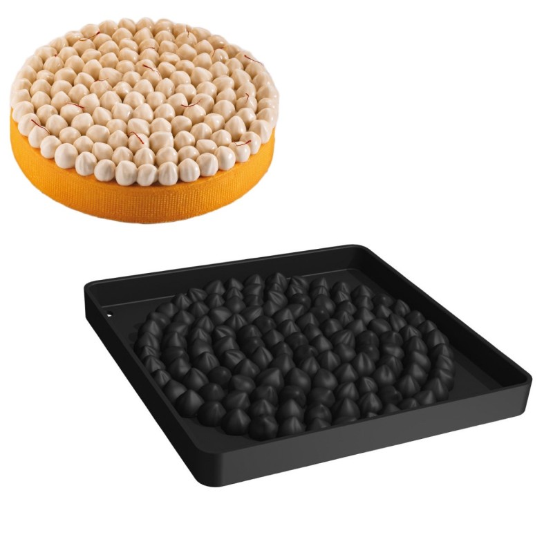 Stampo in silicone Top Hazel Silikomart diametro 18 cm con trama a nocciole