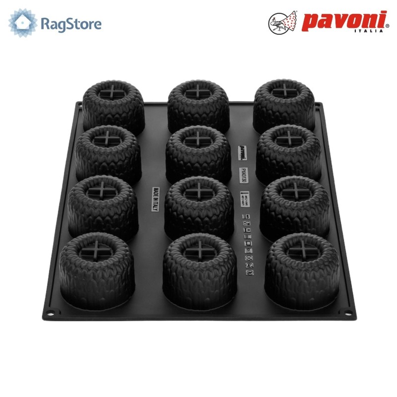 Dettaglio stampo in silicone professionale Pavoni PX43130S colore nero 12 impronte