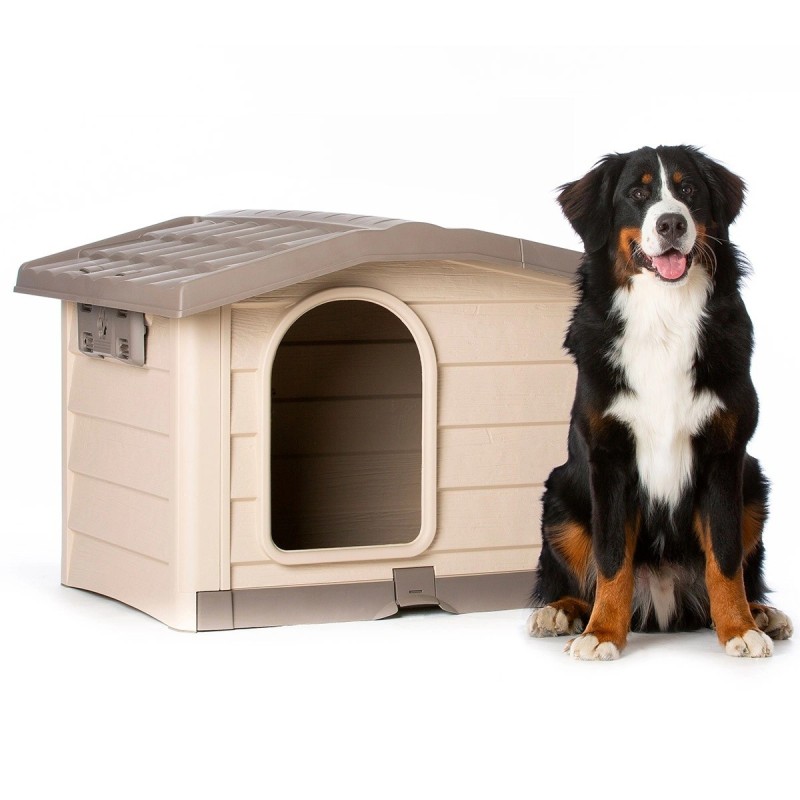 Cuccia in plastica per cane taglia media beige