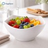 Bowl bianca in melamina a forma di tulipano per aperitivi e buffet