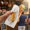 Busta carta per panino Gnam Gnam con sandwich da asporto in gastronomia