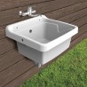 Pilozzo lavatoio bianco 59x50x31,5 cm con asse lavapanni
