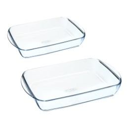 Set 2 teglie Pyrex Cook&Enjoy in vetro borosilicato trasparente 35 e 28 cm