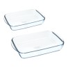 Set 2 teglie Pyrex Cook&Enjoy in vetro borosilicato trasparente 35 e 28 cm